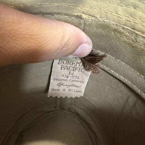 Mens Large Dorfman Pacific Hat, Cap, Headwear Fedora Size 7 1/4-3/8 green White - Picture 9 of 13